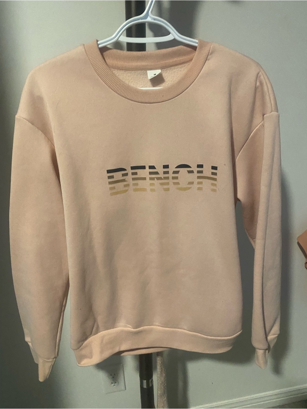 Bench Blush Pink Crewneck Sweatshirt with Gradient Logo